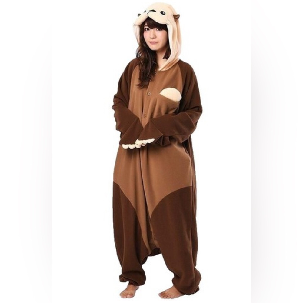 Sazac Island Adult Kigurumi Otter Costume Pajama Onesie - M/L(One Size)